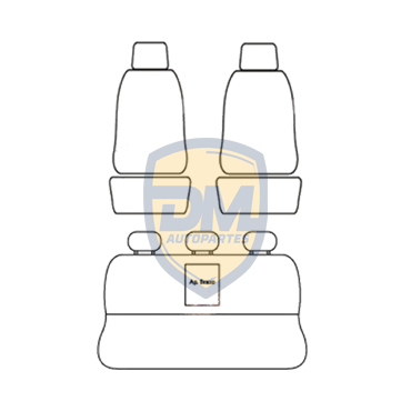 Fundas para Asientos "Ranger" 2013-2022 D / C trasera con Apoyabrazo Cuero
