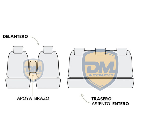 Fundas para Asientos "Ranger" Desde 2023 D / C 2 Butacas del / trasero Enteriza Cuero