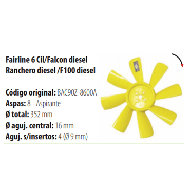 Paletas F-100 / Fairlane 6 Cilindros 2131