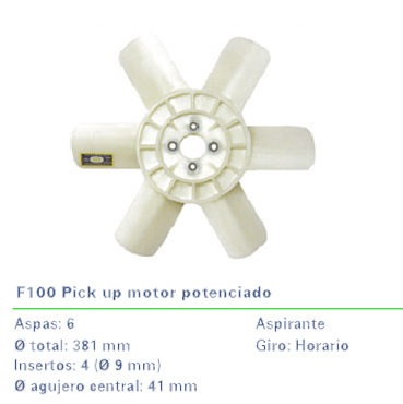 Paletas F-100 1981-1987 Diesel Potenciado 2897
