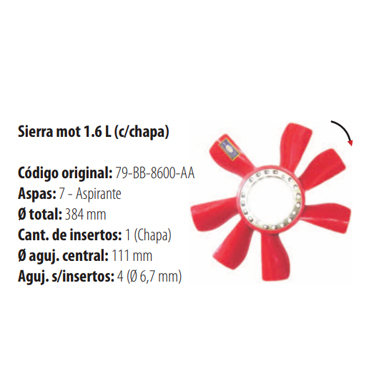 Paletas Sierra 1.6 2985