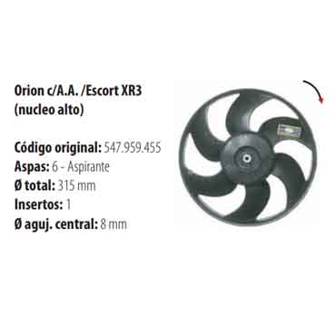 Paletas Orion A / A / Escort XR3 M / V 1931