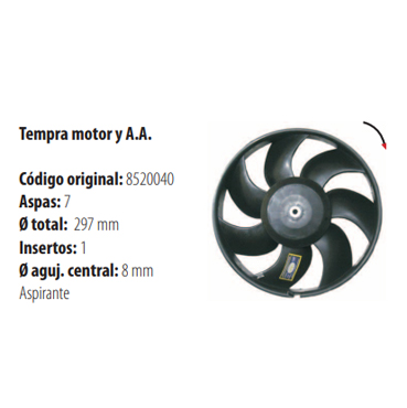 Paletas Tempra Motor y Aire Acondicionado 1917