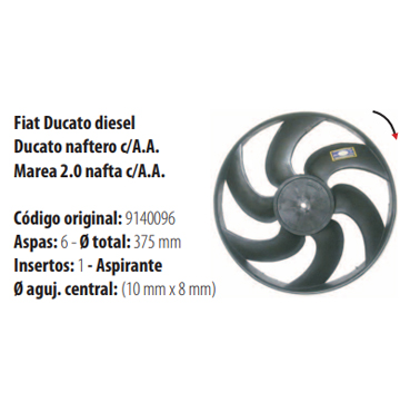 Paletas Ducato 1992-2005 Boxer D Marea Naf 375 mm 1873