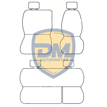 Fundas para Asientos "S-10" 2013-2015 Cabina / Doble Butaca / On 1 / 3 2 / 3 Cuero