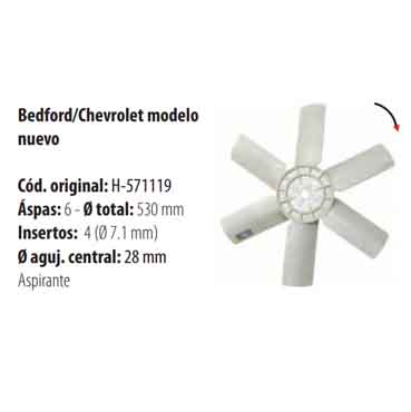 Paletas Bedford 350 / Chevrolet 2895