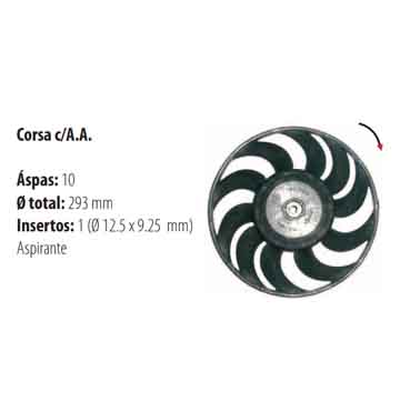 Paletas Corsa con A / A 1822