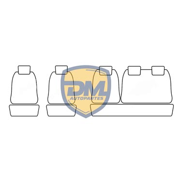 Fundas para Asientos "301" 17 / 1 / 3 2 / 3 Apoy Cabeza trasero Enterizo Cuero