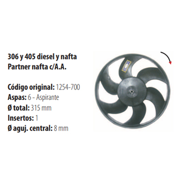 Paletas 306 / 405 Naft y Diesel Partner Naft con A 1909