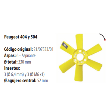 Paletas 404 / 504 6 Insertos 2075
