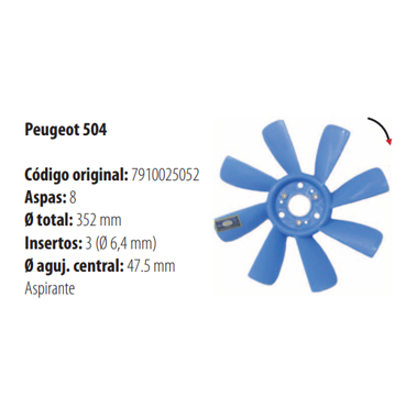 Paletas 504 8 Aspas 2224