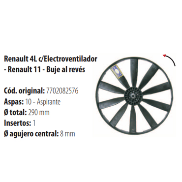 Paletas Renault 11 para Todos 2982