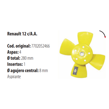 Paletas Renault 12 con Aire Acondicionado 2123
