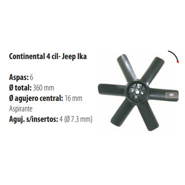 Paletas Continental 4 Cilindros / Jeep 2190