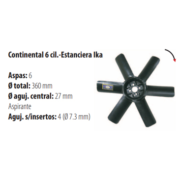 Paletas Continental 6 Cilindros / Estanciera 2191
