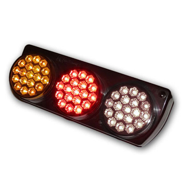 Faro Trasero Triple Ambar/Rojo/Cristal LED AP-733 LED Bivoltaje