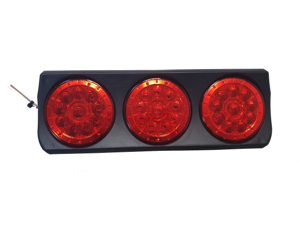 Faro Trasero Triple Rojo Para 3 Marias Diam 110 Bivoltaje