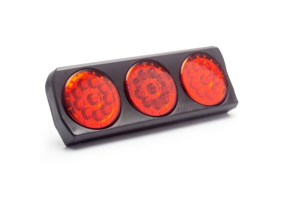 Faro Trasero Triple Redondo "3 Marias" LED Bivoltaje Rojo 833-10