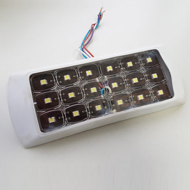 Plafón Interior 18 LEDs 12V / 24V AP-18 180 x 80 mm Goma Blanca