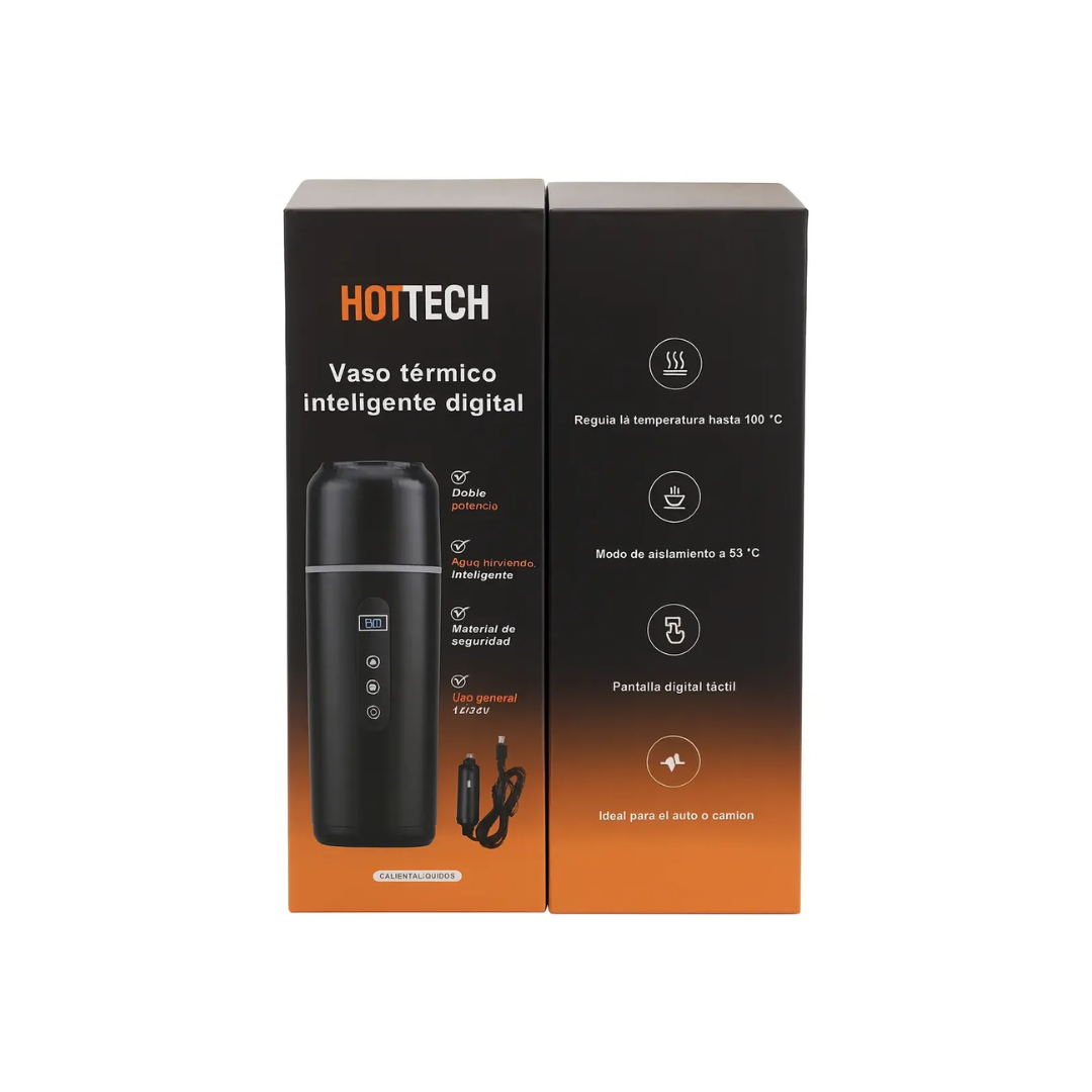 Vaso Térmico Digital Vehicular Hottech 500 ml 12 V/24 V